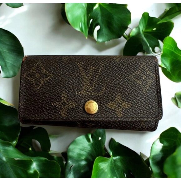 LOUIS VUITTON Brown Damier Ebene Key Holder Case - Picture 1 of 7